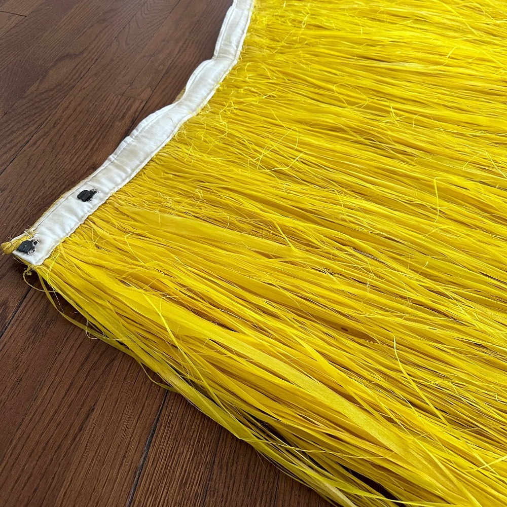 Professional Authentic Hula Tahitian ʻahu Natural Bark Skirt | Yellow Banded